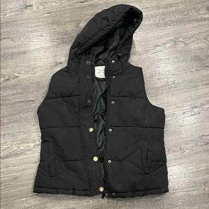 Maralyn & Me Black Hooded Vest